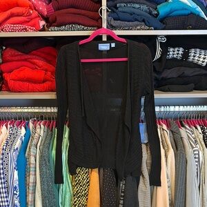 Vera Wang black long sleeve open front cardigan size XS NWT